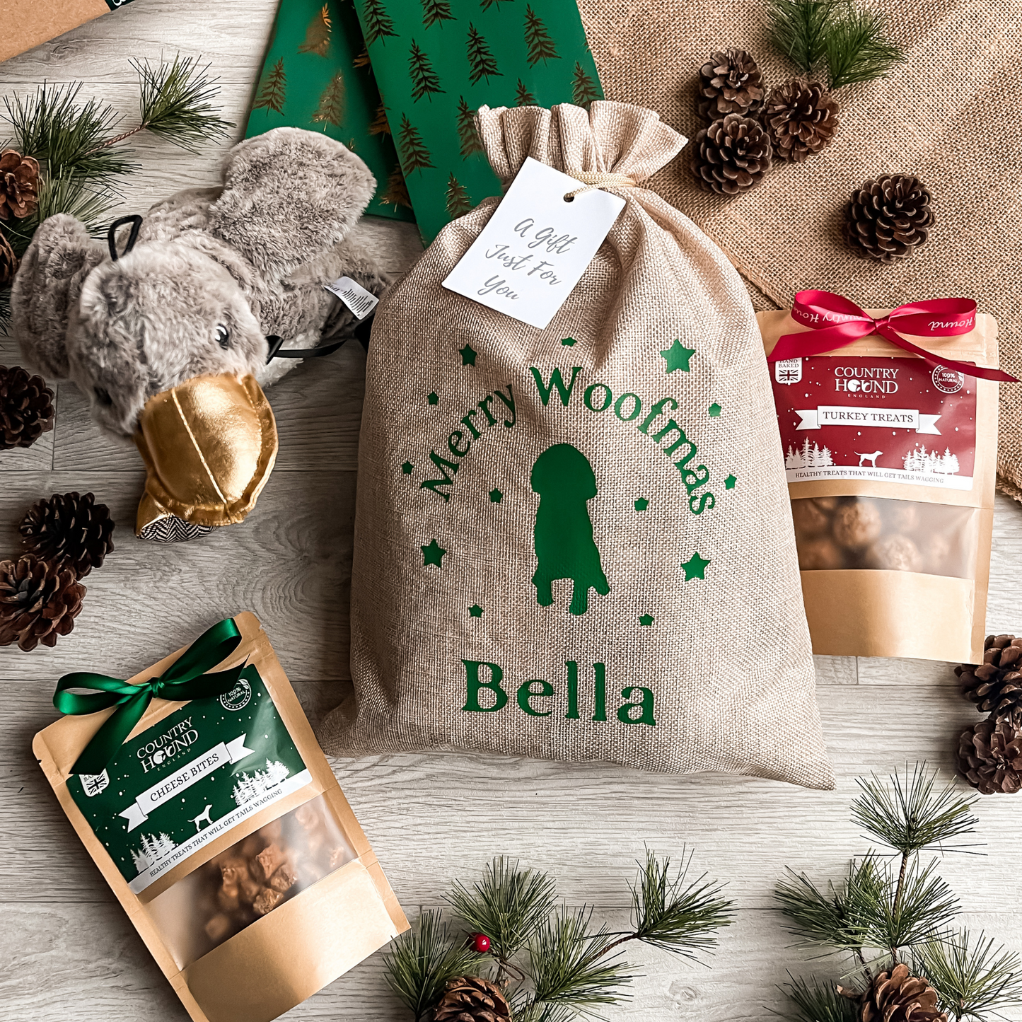 The Personalised Dog Christmas Gift Sack