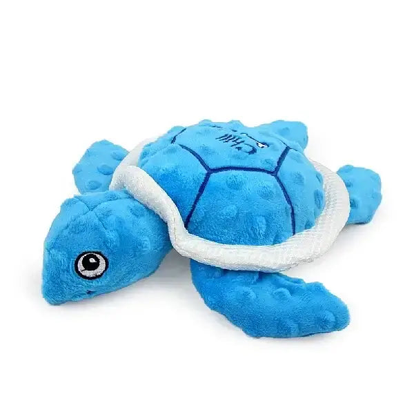 All For Paws Chill Out Sea Turtle cooling dog toy, blue in colour and perfect for summer play and keeping dogs cool