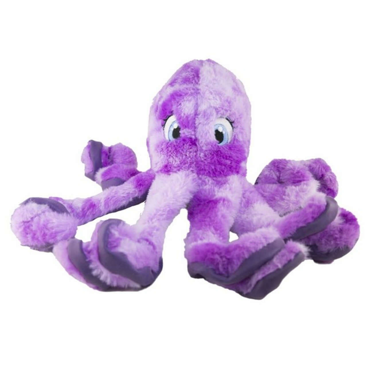 Large soft toy for dogs. A purple octopus toy with eight legs that stretch. 