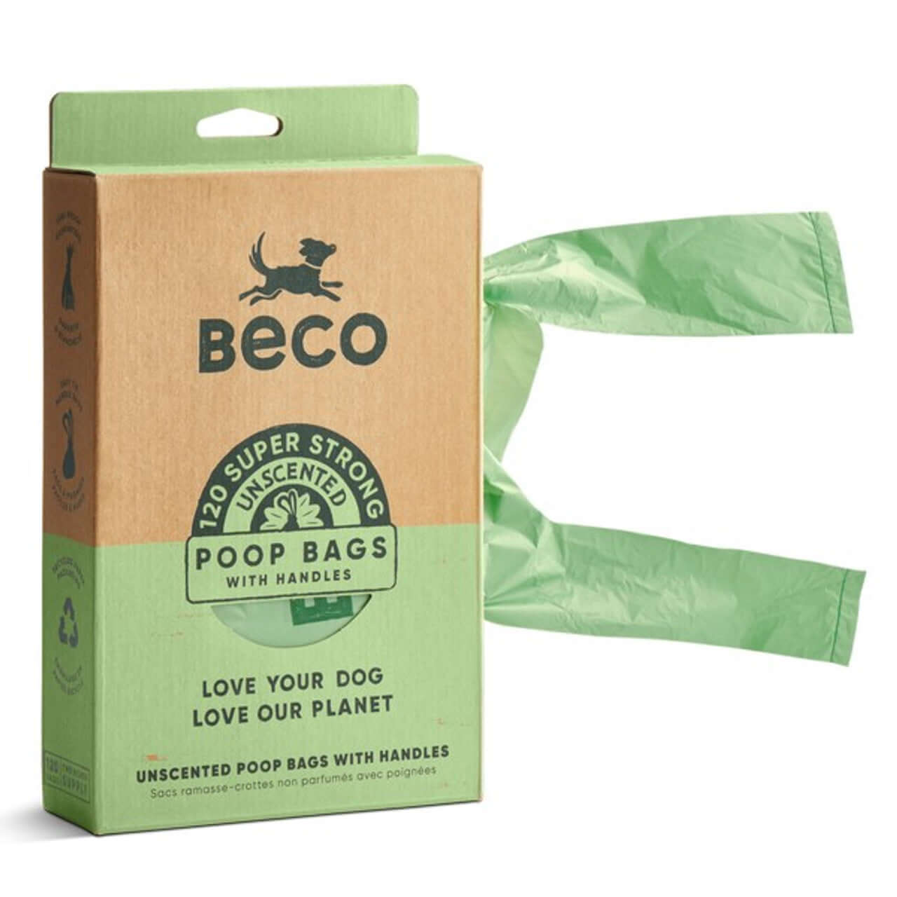 Beco Unscented Poop Bags with Handles x120 Pack