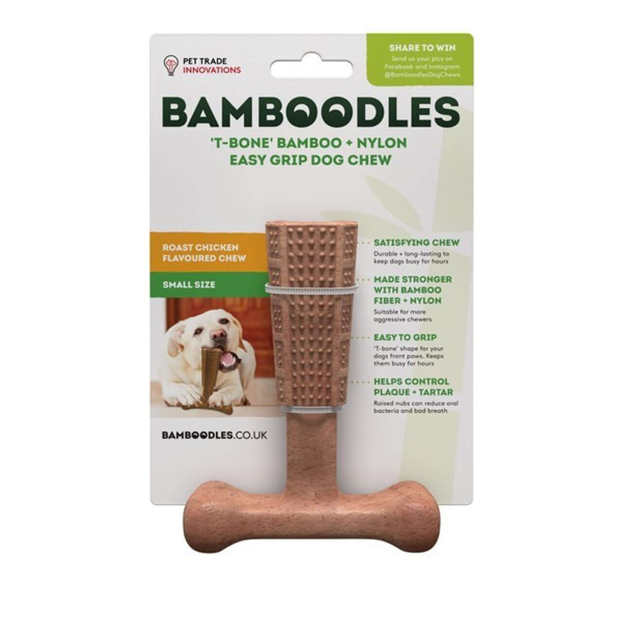 Bamboodles T Bone Chew Toy Small Chicken Flavour