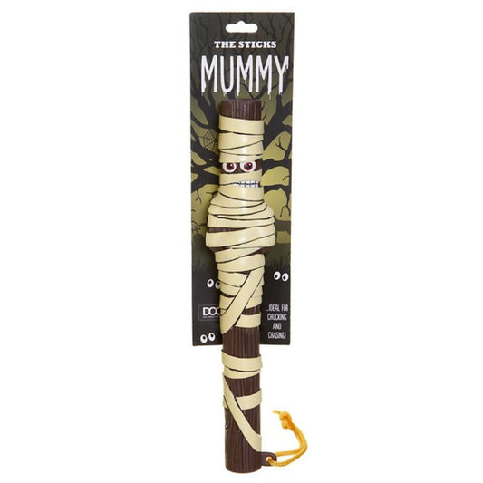 A mummy themed halloween dog toy