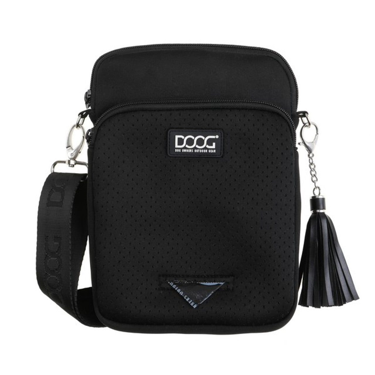 Black dog walking bag with black strap