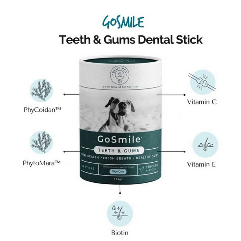 Blue Pet GoShine Teeth & Gum Supplement Peanut Butter 14 Pieces