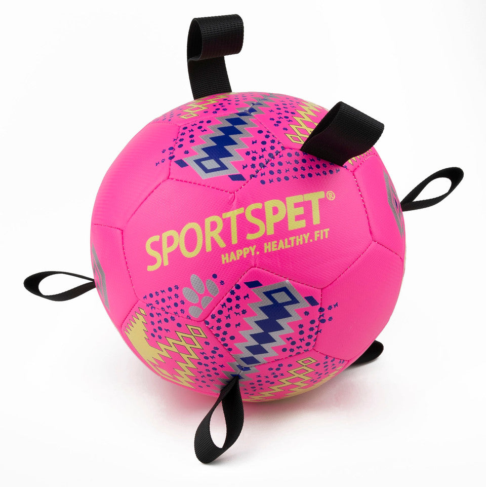 size 4 football toy for dogs with tags