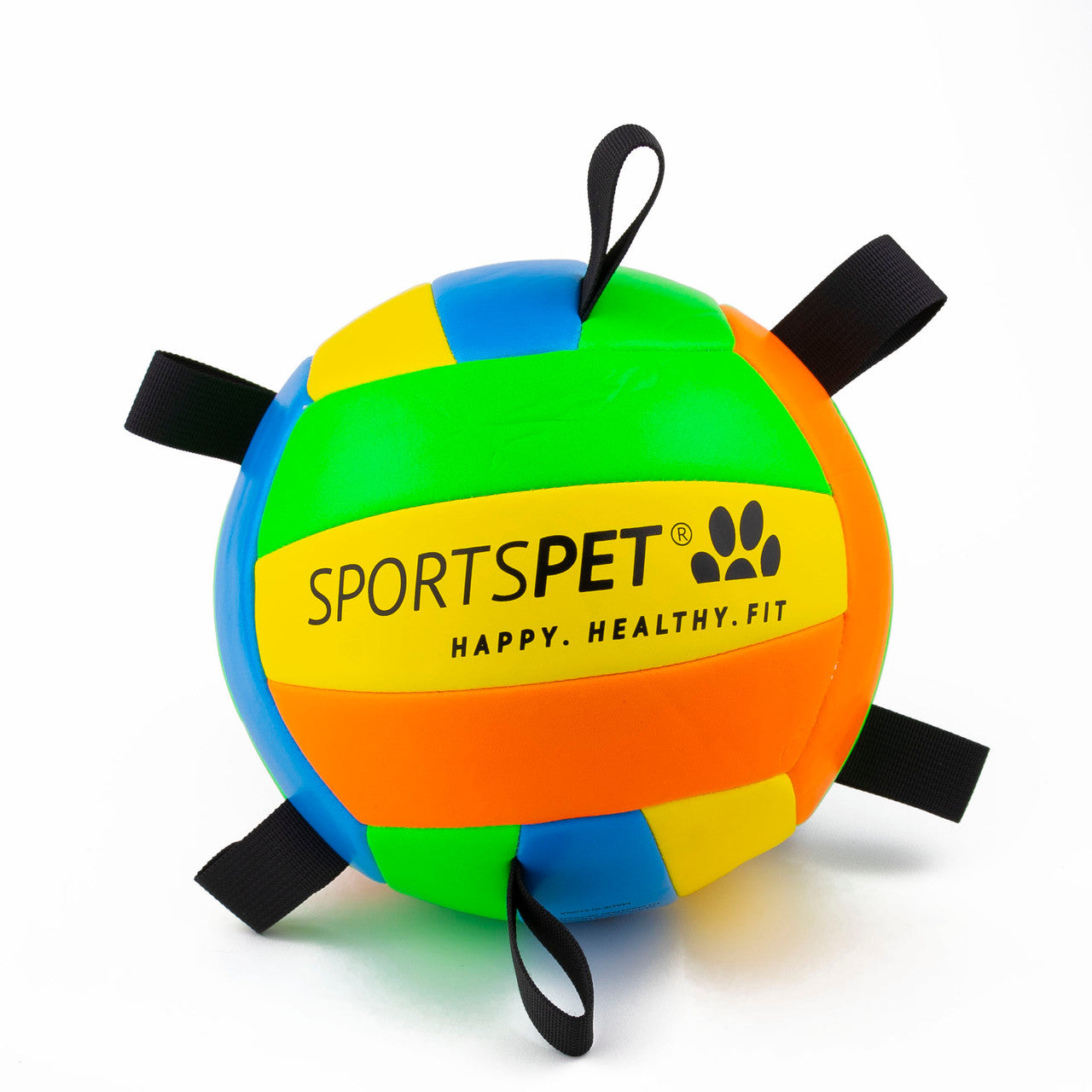 volleyball toy for dogs with tags