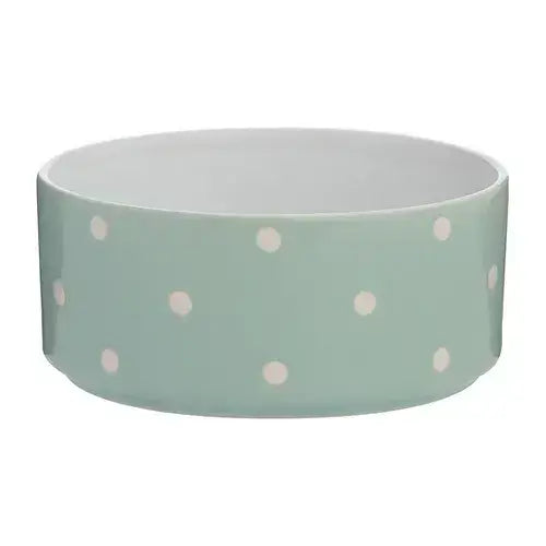 Sage Polka Dot Dog Bowl