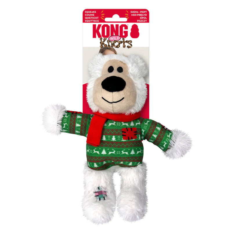 Kong Holiday Wild Knots Bear S/M - White