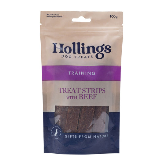 A packet of beef treats for dog training