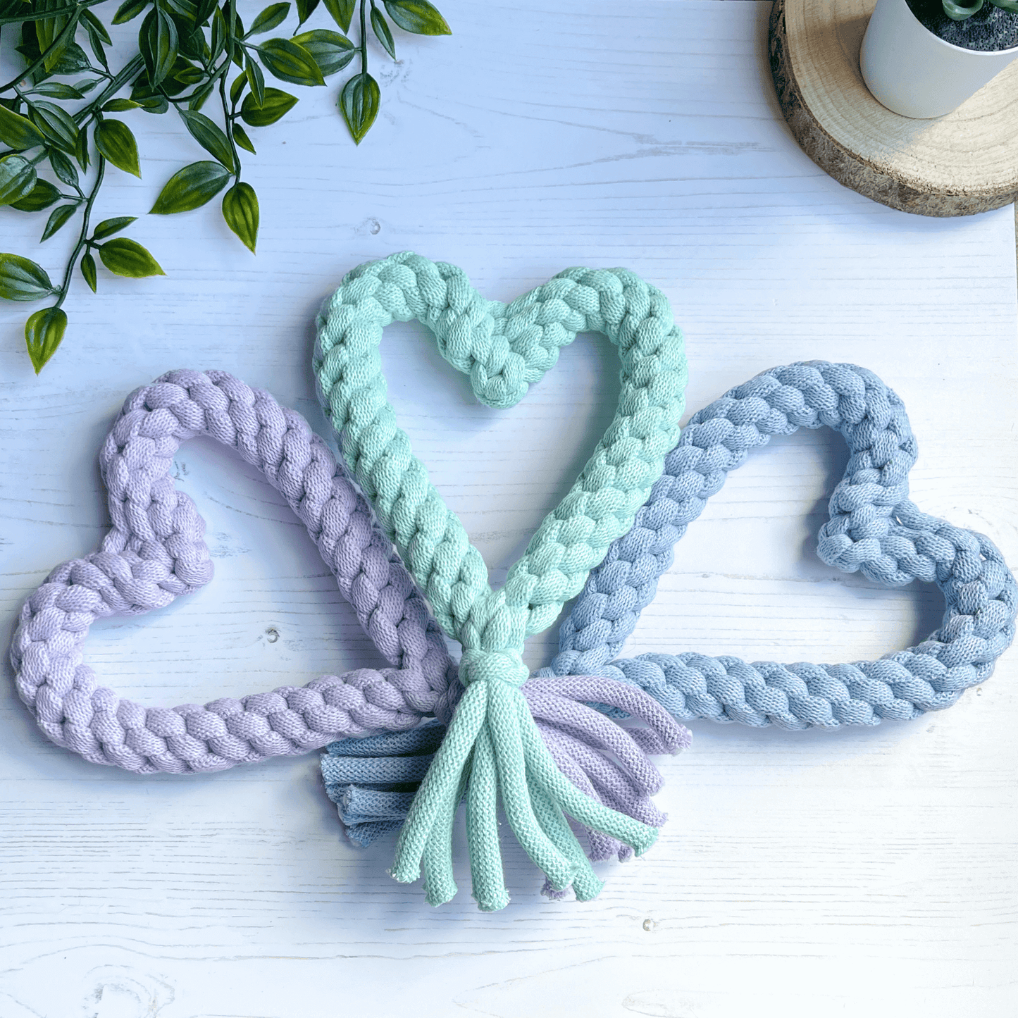 Heart Rope Toy - Mint Green