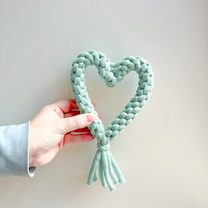 Heart Rope Toy - Mint Green