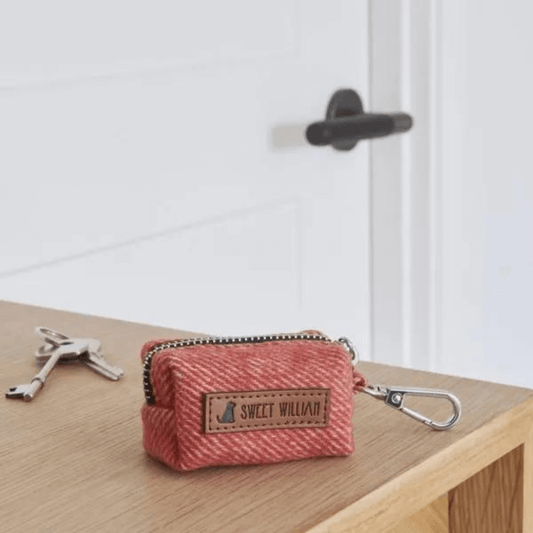 Orange Tweed Poo Bag Holder