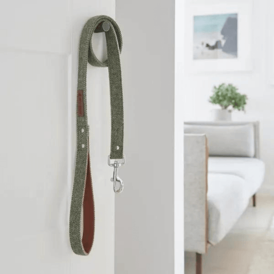 Green Tweed Dog Lead